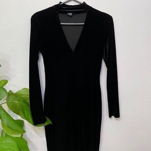 Aqua Black Velvet Choker Dress